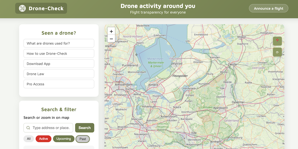 Onze dronevluchten nu zichtbaar op drone-check.eu